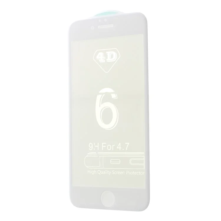 5D Curved Anti-blue-ray Tempered Glass Screen Shield Film for iPhone 6s/6 4.7-inch (Complete Cover) - White