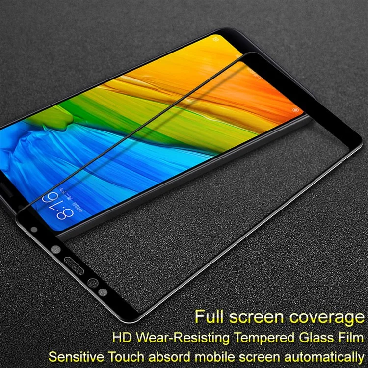 IMAK Pro+ Full Coverage Anti-explosion Tempered Glass Screen Protector for Xiaomi Redmi Note 5 (12MP Rear Camera) / Redmi 5 Plus (China) - Black