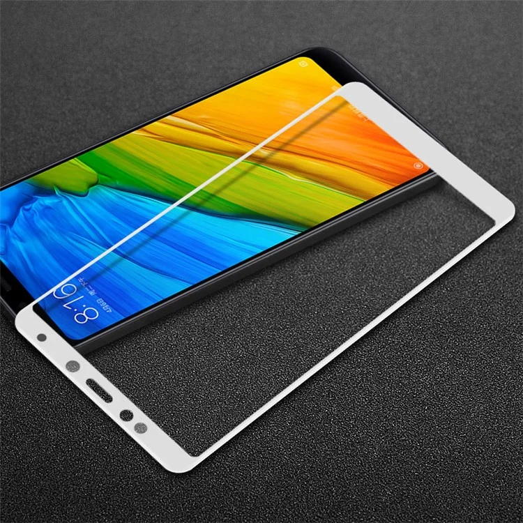 IMAK Pro+ Full Size Anti-explosion Tempered Glass Screen Protector for Xiaomi Redmi Note 5 (12MP Rear Camera) / Redmi 5 Plus (China) - White