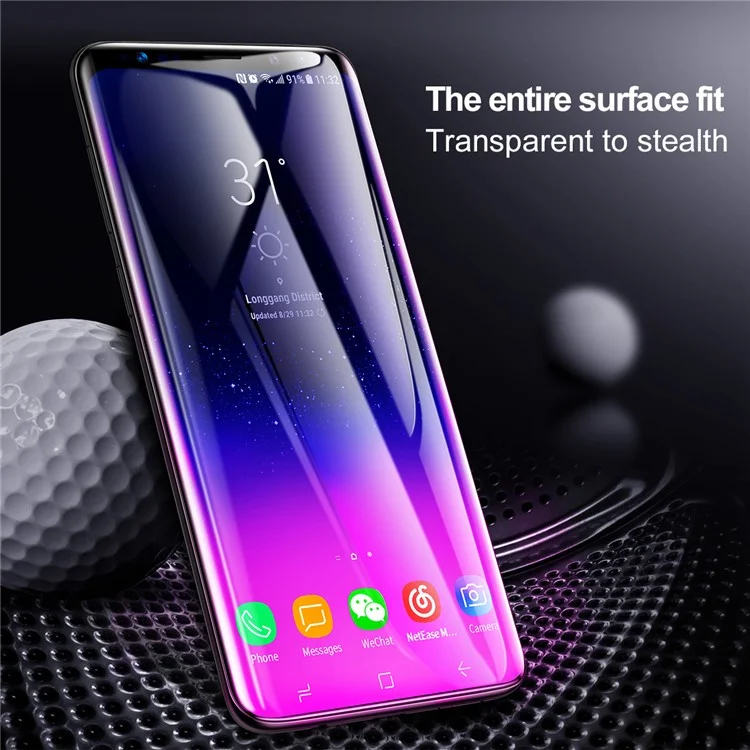 BASEUS 0.3mm Full Coverage Tempered Glass Screen Protector for Samsung Galaxy S9 G960 - Black