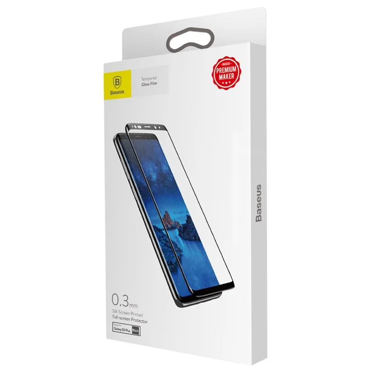 BASEUS 0.3mm Full Coverage Tempered Glass Screen Protector for Samsung Galaxy S9 Plus G965 - Black