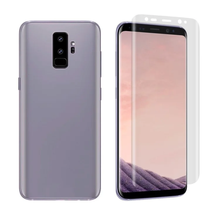 ANGIBABE Samsung Galaxy S9+ G965 0.1mm Full Size Plated Curved Soft PET Front + Back Guard Films