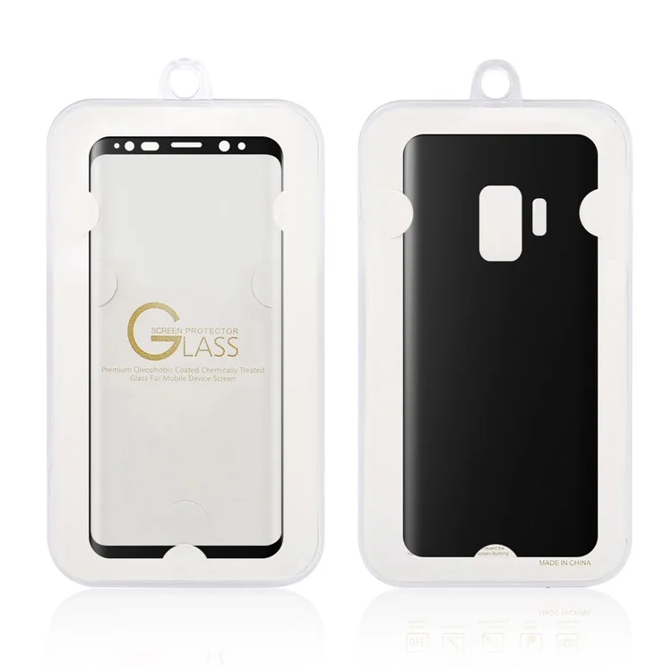 For Samsung Galaxy S9 SM-G960 0.1mm Full Size Plated Curved Soft PET Front + Back Guard Films - Black