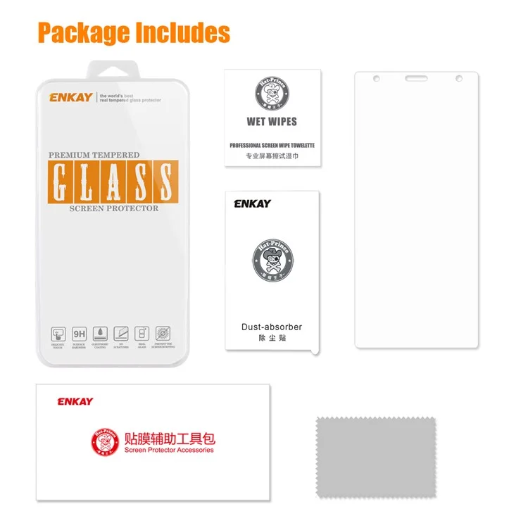 ENKAY 0.26mm 9H 2.5D Arc Edge Tempered Glass Screen Protector Film for Sony Xperia XZ2