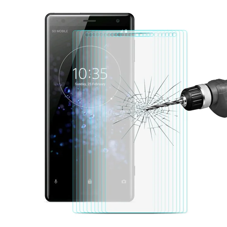 10PCS/Lot ENKAY 0.26mm 9H 2.5D Arc Edge Tempered Glass Screen Protector Shield Film for Sony Xperia XZ2