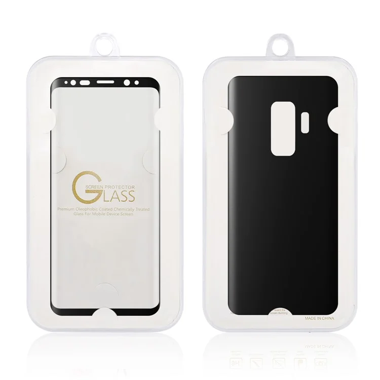 0.1mm Full Cover Plated Curved Soft PET Front + Back Protector Films for Samsung Galaxy S9 Plus SM-G965 - Black