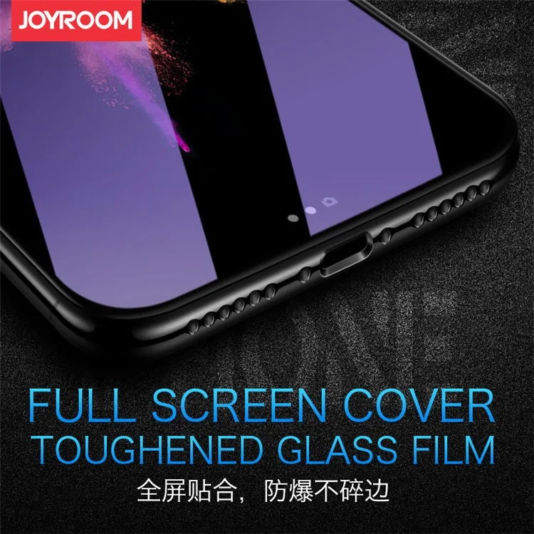 JOYROOM Knight Series 0.26mm Anti-blue-ray Anti-fingerprint Full Glue Full Coverage Tempered Glass for iPhone X(Ten) 5.8 Inch