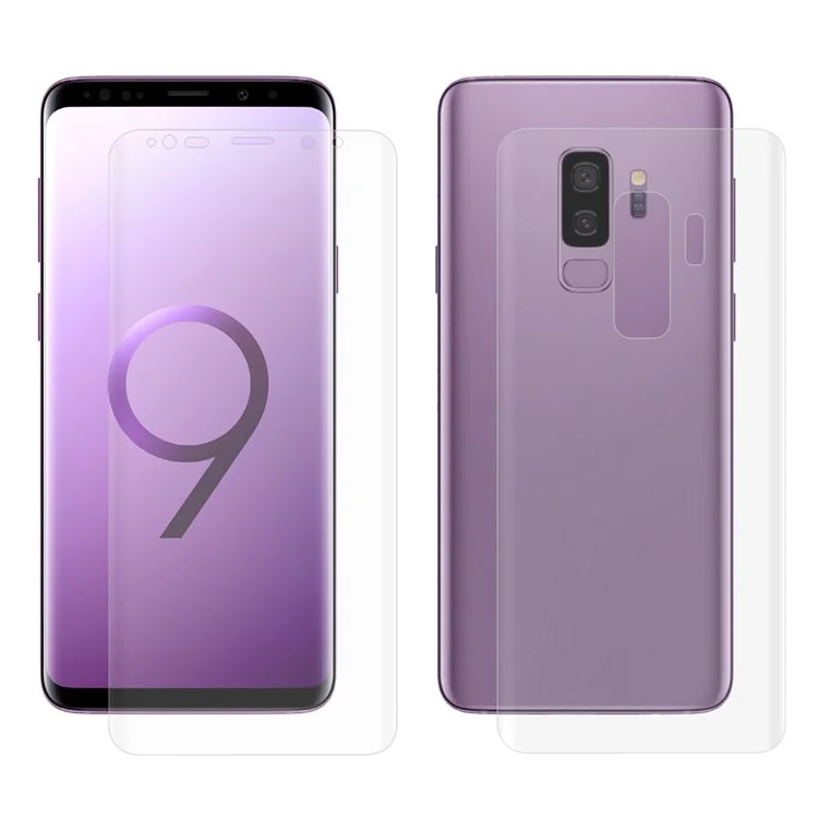 HAT PRINCE Soft PET 3D Curved Front + Back Guard Films for Samsung Galaxy S9+ SM-G965 (Full Coverage)