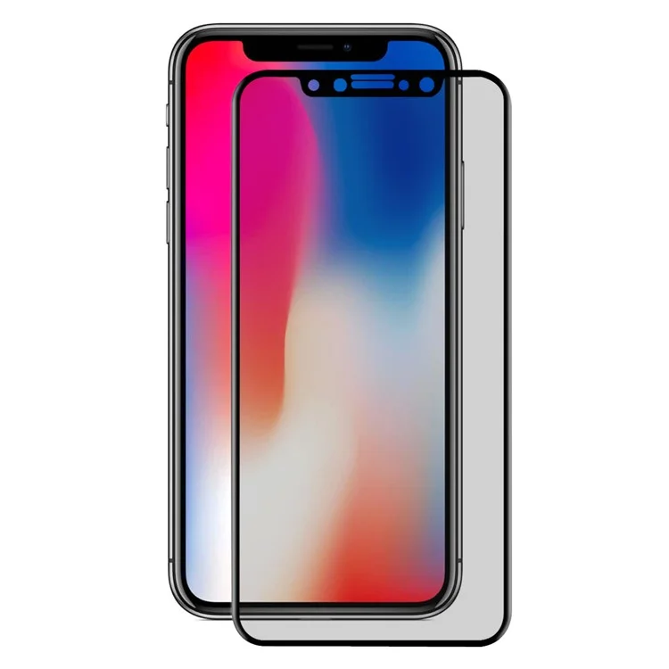 HAT PRINCE 0.26mm 3D Full Covered Carbon Fiber Anti-peep Tempered Glass Screen Protector for iPhone (2019) 5.8" / XS / X