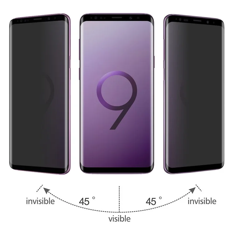 HAT PRINCE 0.26mm 3D Full Covered Anti-peep Tempered Glass Screen Protector for Samsung Galaxy S9 G960 - Black