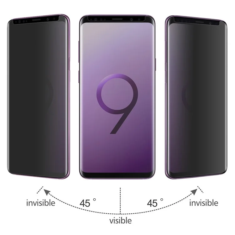 HAT PRINCE for Samsung Galaxy S9+ G965 0.26mm 3D Full Size Anti-spy Tempered Glass Screen Protector (Opening on Top)