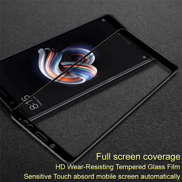 IMAK Full Coverage Anti-explosion Tempered Glass Screen Protector Film for Xiaomi Redmi Note 5 Pro (Dual Camera) / Redmi Note 5 (China) - Black