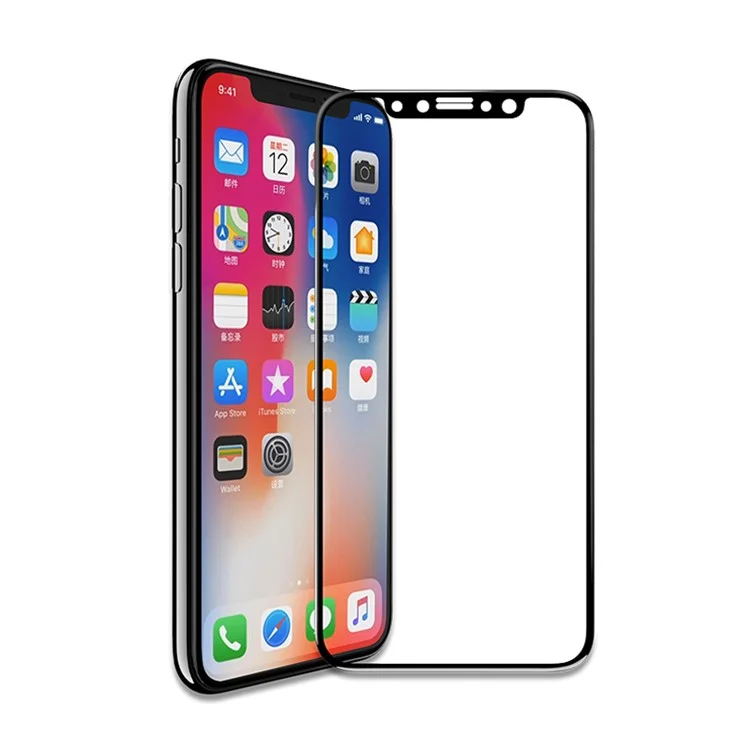RECCI RSD-D4 3D Complete Covering Tempered Glass Screen Protector for iPhone X - Black