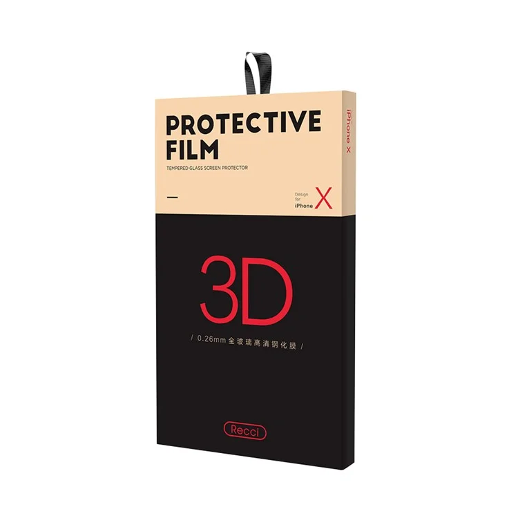 RECCI RSD-D4 3D Complete Covering Tempered Glass Screen Protector for iPhone X - Black