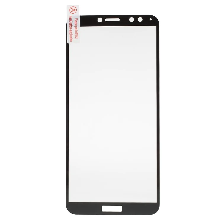 Full Coverage Tempered Glass Screen Protector Film Silk Printing for Huawei Honor 7C / Enjoy 8 - Black