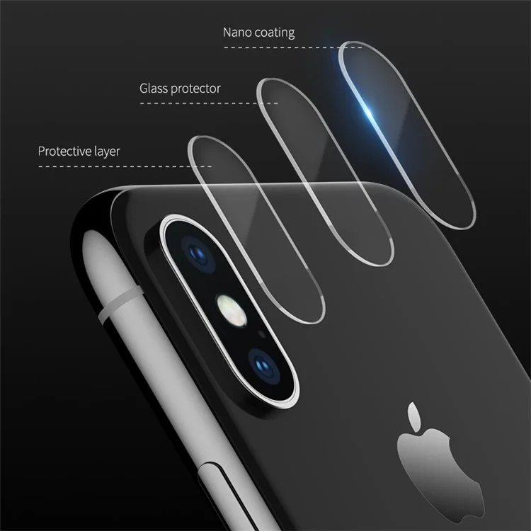 2PCS ROCK 0.15mm Tempered Glass Back Camera Lens Protector for iPhone X/10