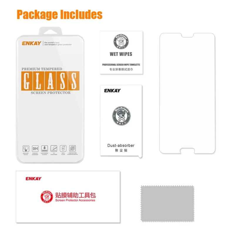 ENKAY HAT PRINCE 0.26mm 9H 2.5D Arc Edge Tempered Glass Screen Protector for Huawei P20 Pro