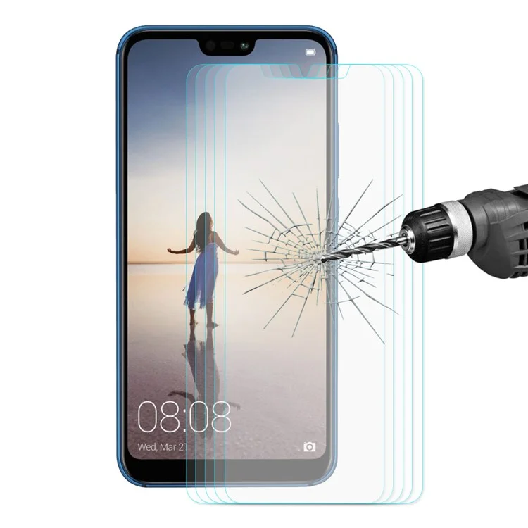 5PCS/Lot HAT PRINCE 0.26mm 9H 2.5D Arc Edge Tempered Glass Screen Protector for Huawei P20 Lite / Nova 3e
