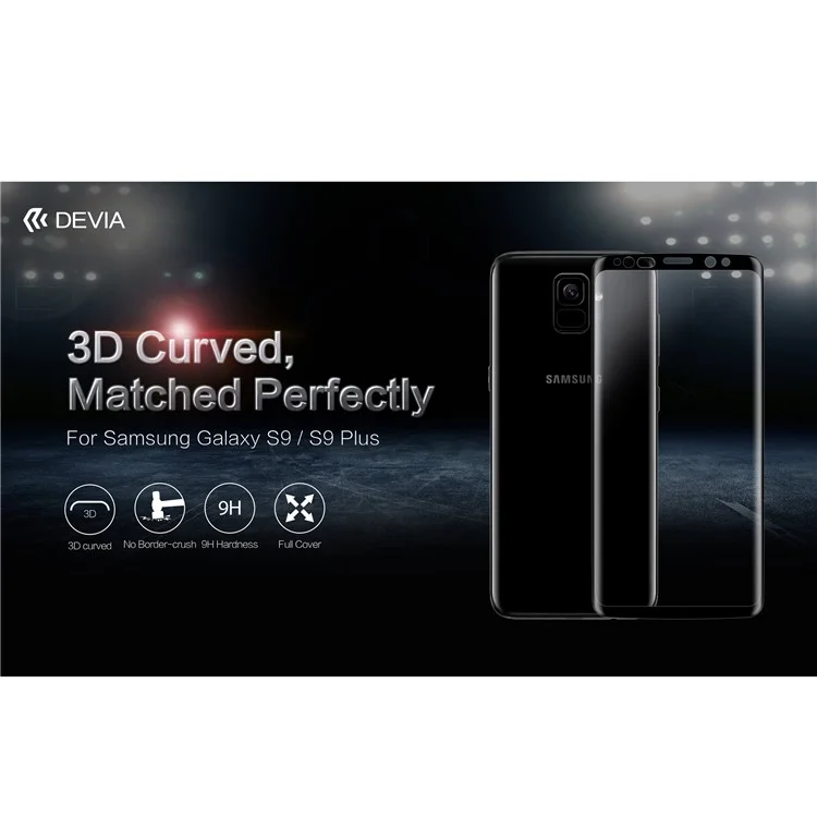 DEIVA Full Screen 3D Curved Tempered Glass Protector for Samsung Galaxy S9+ G965