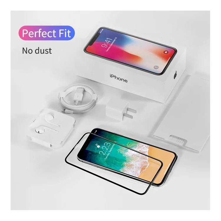 ROCK for iPhone X 0.23mm Anti-blue-ray Clear 4D Full Glue Full Screen Tempered Glass Screen Guard Film with Soft Edge