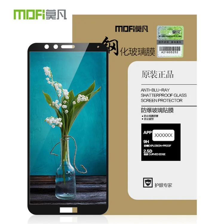 MOFI 9H Anti-burst 2.5D Arc Edge Full Size Tempered Glass Screen Protective Film for Huawei Honor V10/View 10 - Black