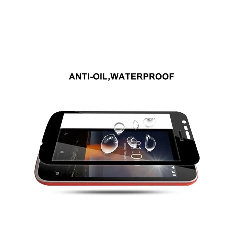 MOCOLO Silk Print Arc Edge Full Coverage Tempered Glass Screen Protector for Nokia 1 - Black
