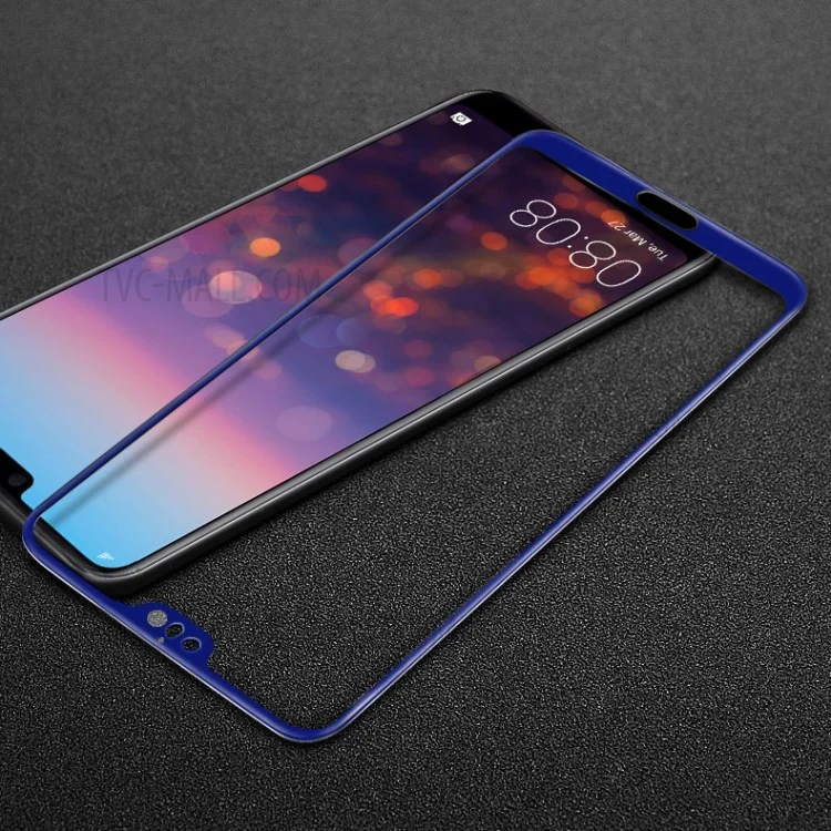 IMAK Full Coverage Tempered Glass Screen Protector Guard for Huawei P20 Pro - Blue