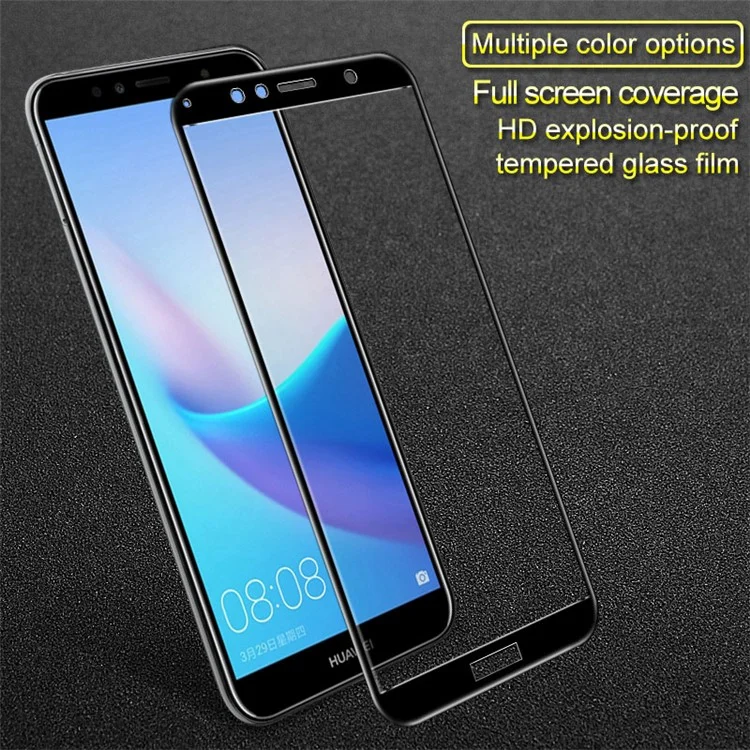 IMAK Full Size Tempered Glass Screen Protector Film for Huawei Honor 7A - Black
