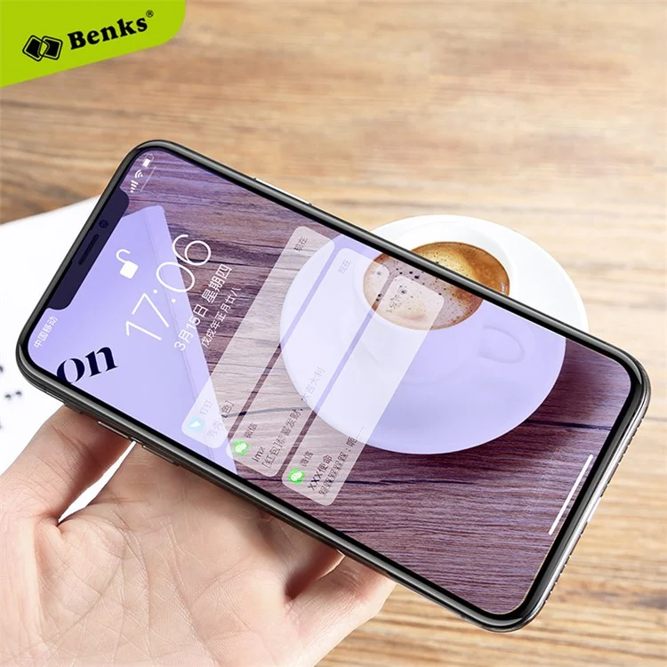 BENKS XPRO+ for iPhone X 0.23mm Full Coverage Anti-blue-ray Curved Tempered Glass Screen Protector