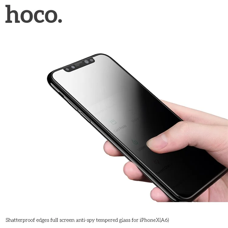 HOCO Shatterproof Edges Anti-spy Full Screen Tempered Glass Protector for iPhone X
