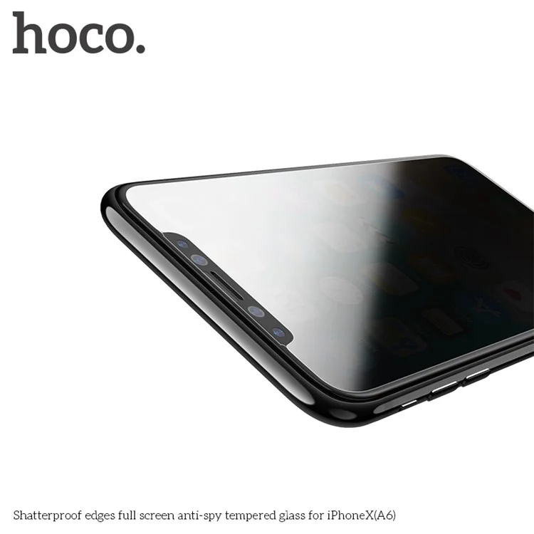 HOCO Shatterproof Edges Anti-spy Full Screen Tempered Glass Protector for iPhone X