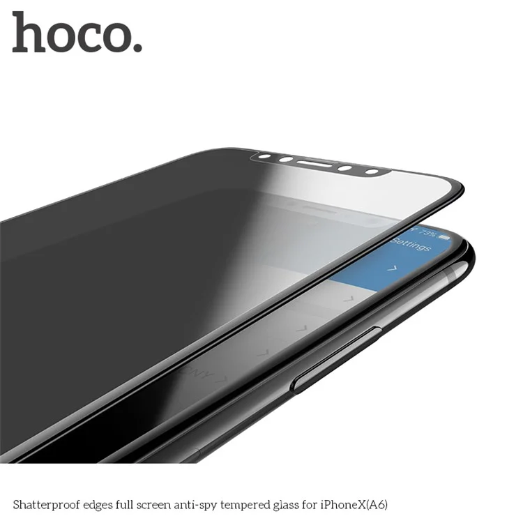 HOCO Shatterproof Edges Anti-spy Full Screen Tempered Glass Protector for iPhone X