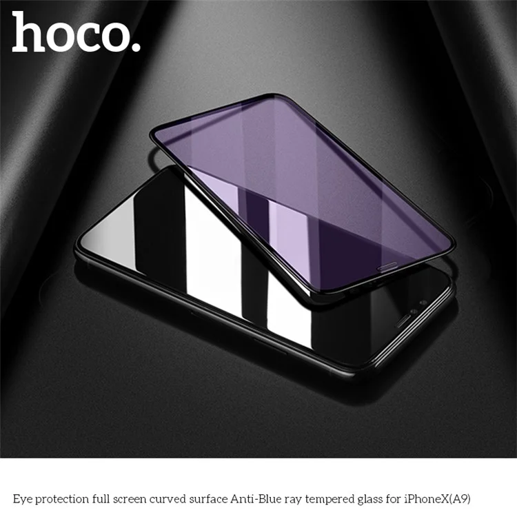 HOCO Anti-blue-ray Full Size Tempered Glass Screen Protector for iPhone X - Black