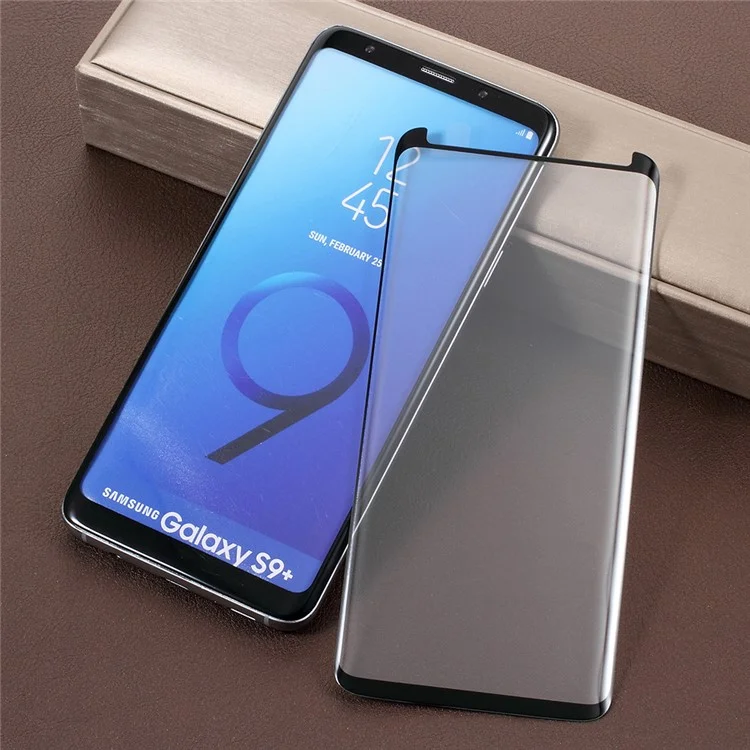 AMORUS 3D Curved Tempered Glass Screen Protector (Opening on Top) for Samsung Galaxy S9 Plus SM-G965 (Scaled-Down Version)
