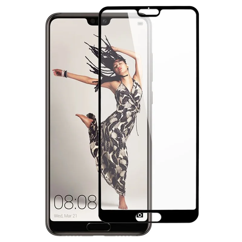 5D 9H [Full Glue Full Size] Tempered Glass Screen Protector Guard Film for Huawei P20 Pro - Black