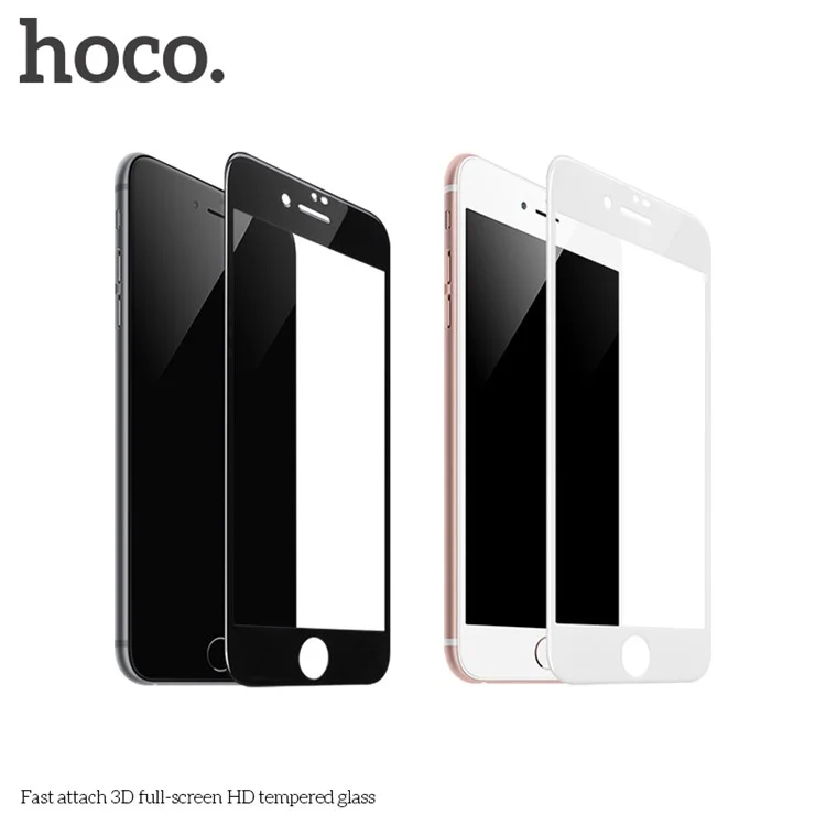 HOCO iPhone 8 Fast Attach 3D Full Coverage HD Tempered Glass Screen Protector (A8) - Black