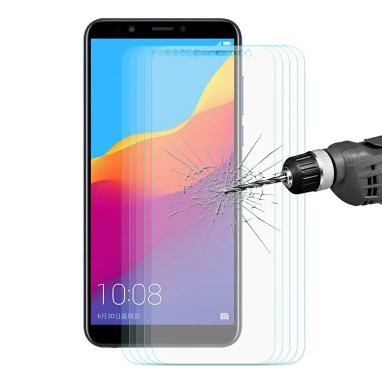 5PCS/Set HAT PRINCE 0.26mm 9H 2.5D Arc Edge Tempered Glass Screen Protector for Huawei Honor 7C / Enjoy 8 / Y7 Prime (2018)