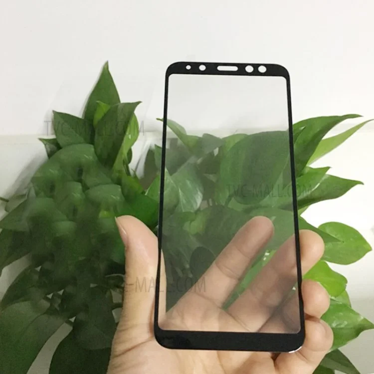 MOCOLO Silk Print Full Glue Tempered Glass Full Size Screen Protector for Samsung Galaxy A6 (2018) - Black