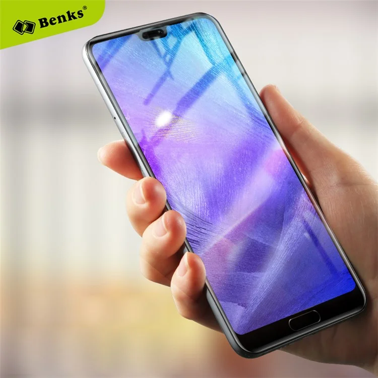 BENKS VPRO 0.3mm Arc Edge Tempered Glass Full Cover Screen Guard Film for Huawei P20 - Black