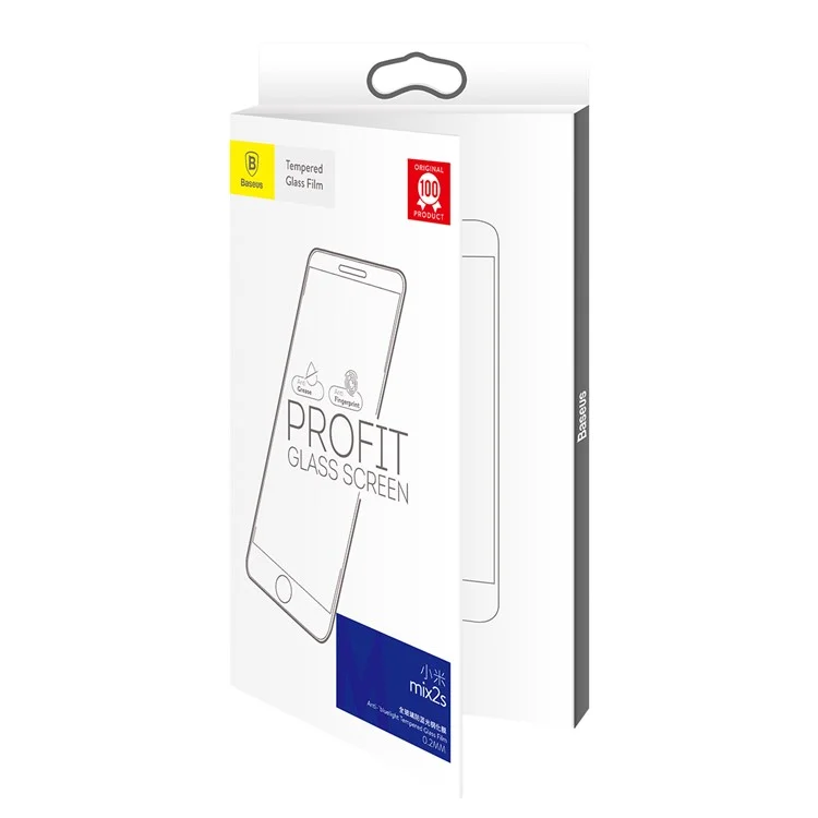 BASEUS 0.2mm Anti-blue-ray Tempered Glass Full Size Screen Guard Film for Xiaomi Mi Mix 2s- Transparent