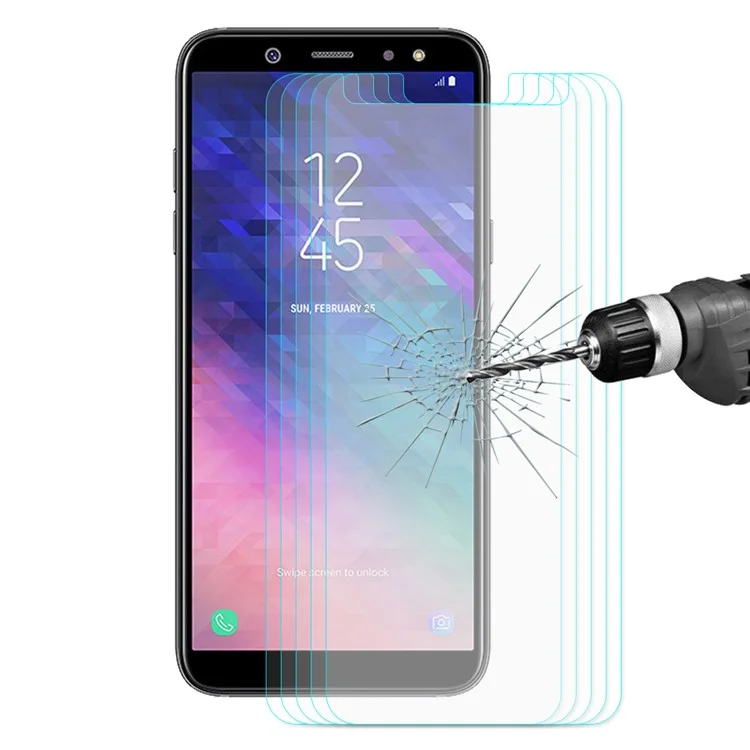 5PCS/Lot HAT PRINCE 0.26mm 9H 2.5D Arc Edge Tempered Glass Screen Protector Film for Samsung Galaxy A6 (2018)