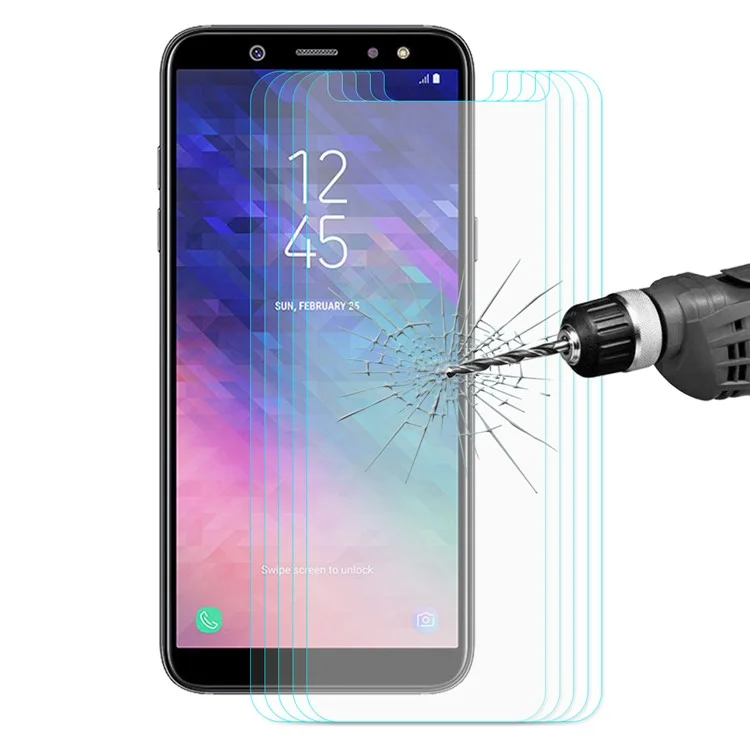 5PCS/Lot HAT PRINCE 0.26mm 9H 2.5D Arc Edge Tempered Glass Screen Protector Film for Samsung Galaxy A6+ (2018)