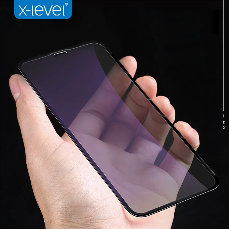 X-LEVEL Anti-blue-ray 3D 0.26mm Soft PET Edges Tempered Glass Full Screen Protector for iPhone X(Ten) 5.8 inch