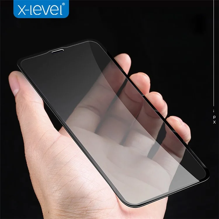 X-LEVEL Anti-peep 3D 0.26mm Soft PET Edges Full Coverage Tempered Glass Screen Protector Film for iPhone X 5.8 inch