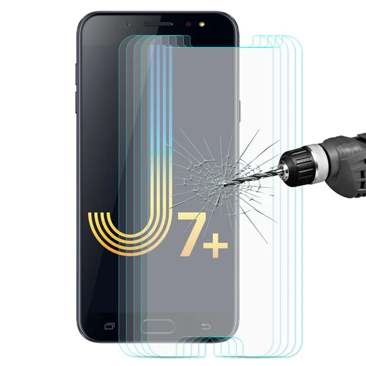 5PCS/Lot HAT PRINCE 0.26mm 9H 2.5D Arc Edge Tempered Glass Screen Protector for Samsung Galaxy J7+ / C8 (2018)