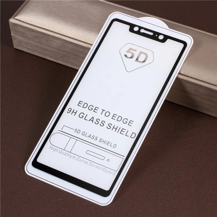 Silk Printing Full Screen Coverage Tempered Glass Protector for Xiaomi Mi 7 - Black