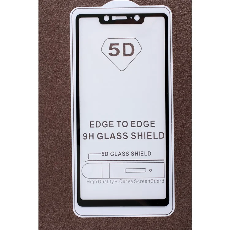 Silk Printing Full Screen Coverage Tempered Glass Protector for Xiaomi Mi 7 - Black