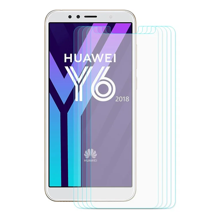 5PCS/Set HAT PRINCE 0.26mm 9H 2.5D Arc Edge Tempered Glass Screen Protector for Huawei Y6 (2018)/Honor 7A