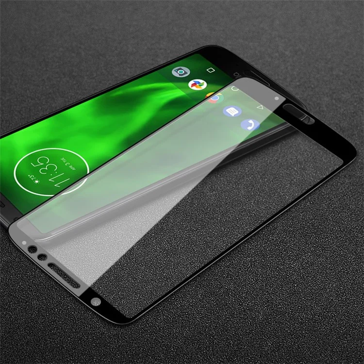 IMAK Full Size Tempered Glass Screen Protector Guard Film for Motorola Moto G6 - Black