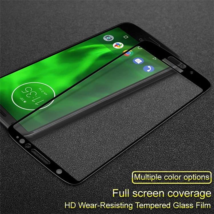 IMAK for Motorola Moto G6 Plus Full Coverage Anti-explosion Tempered Glass Screen Protector - Black